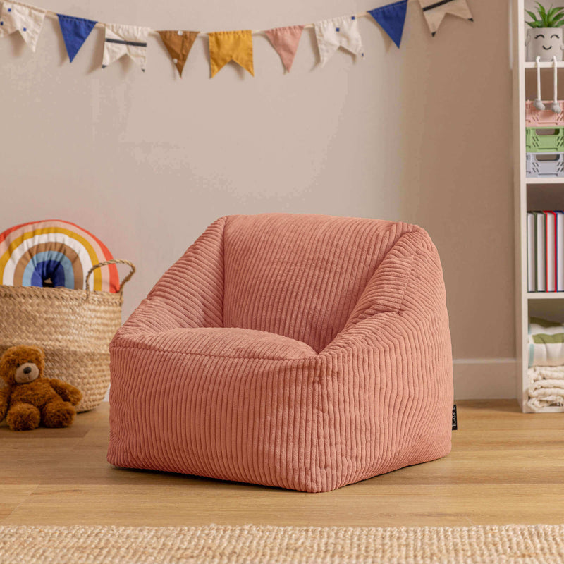 Morgan Sessel-Sitzsack für Kinder, Cord, Rosa