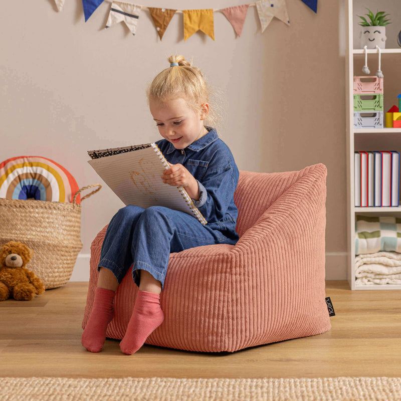 Morgan Sessel-Sitzsack für Kinder, Cord, Rosa