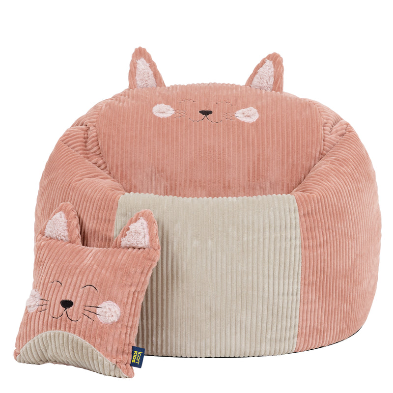 Sitzsack und Kissen Cleo Katze für Kinder – Dämmerungsrosa