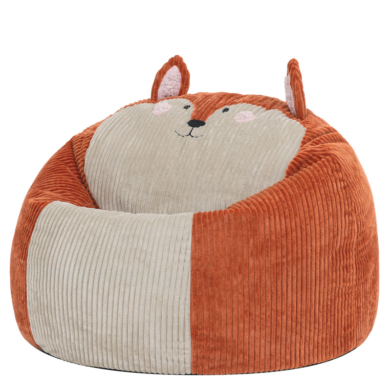 Kinder Freddie Fox Sitzsack und Kissen aus Cord - Terrakotta