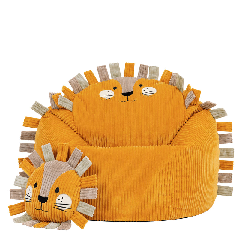 Kinder Sitzsack und Kissen Leon Lion Cord – Ocker