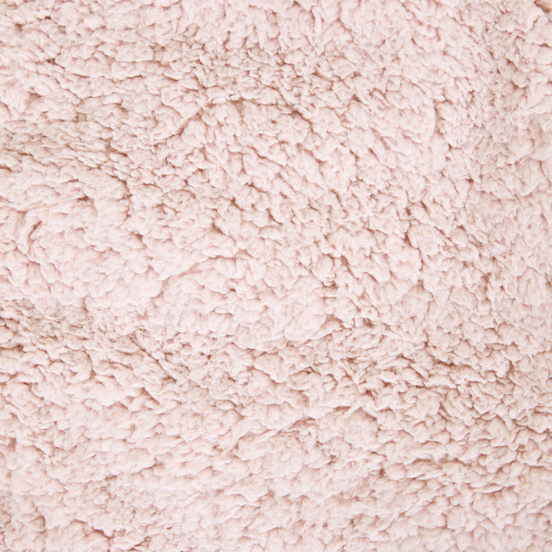 Mini Amara Teddy-Fleece-Fußhocker, quadratisch – Rosa