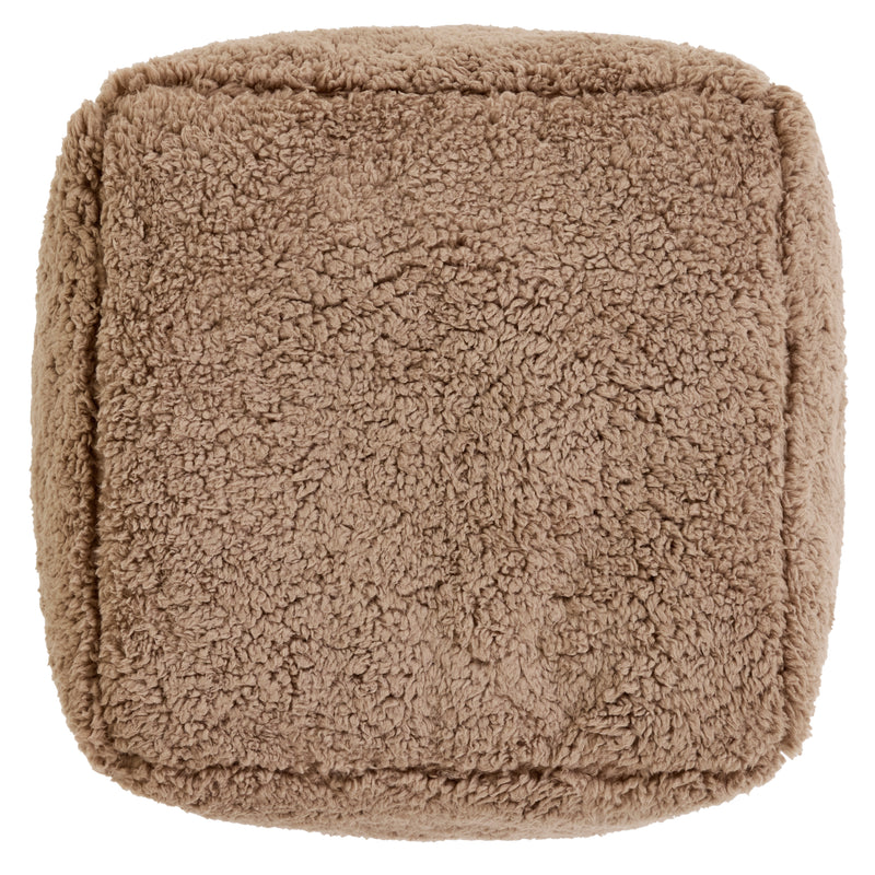 Mini Amara Teddy-Fleece Quadratischer Fußhocker - Mokka-Braun