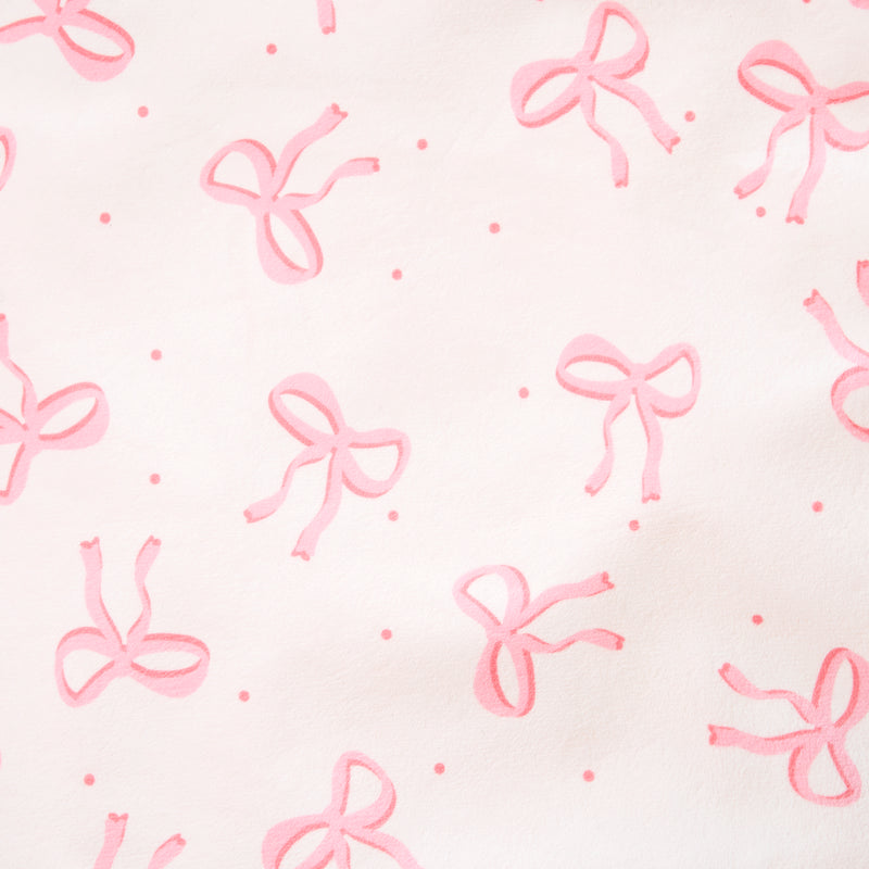 Mini Amara Bow Quadratischer Fußhocker aus gebürstetem Samt – Rosa