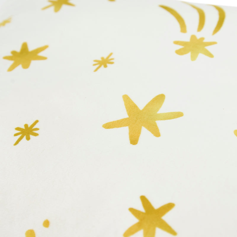 Mini Amara Star Fußhocker, quadratisch, aus gebürstetem Samt – Creme