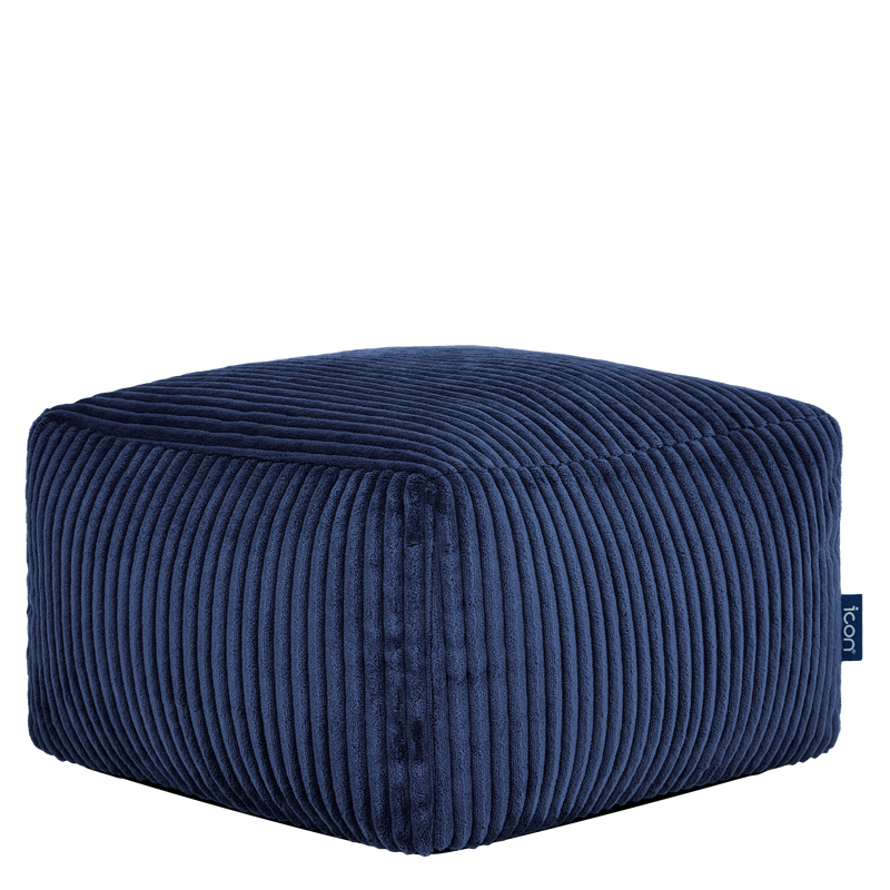 Mini Amara Cord quadratischer Fußhocker - Marineblau
