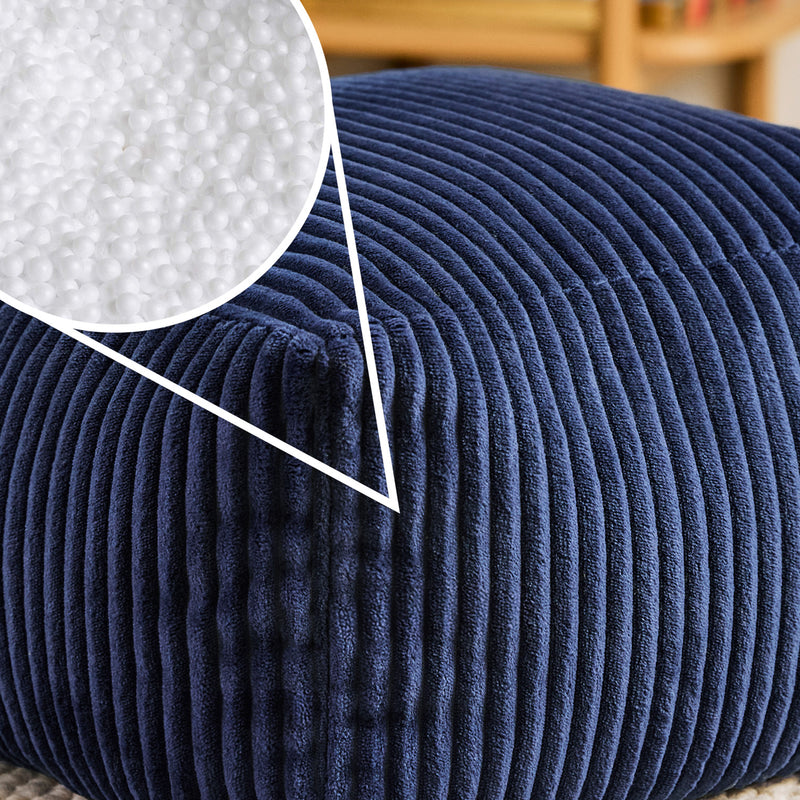 Mini Amara Cord quadratischer Fußhocker - Marineblau