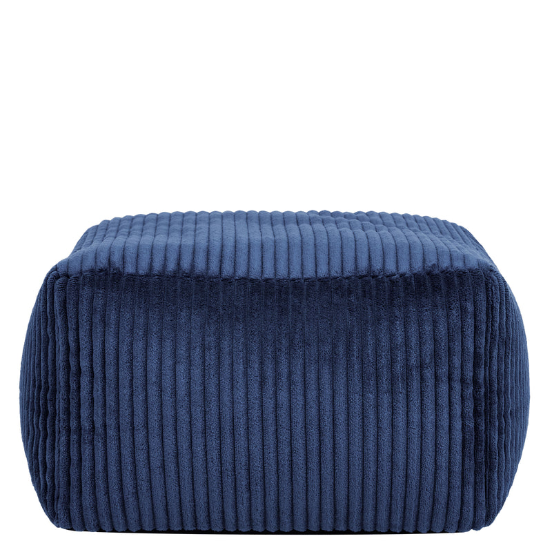 Mini Amara Cord quadratischer Fußhocker - Marineblau