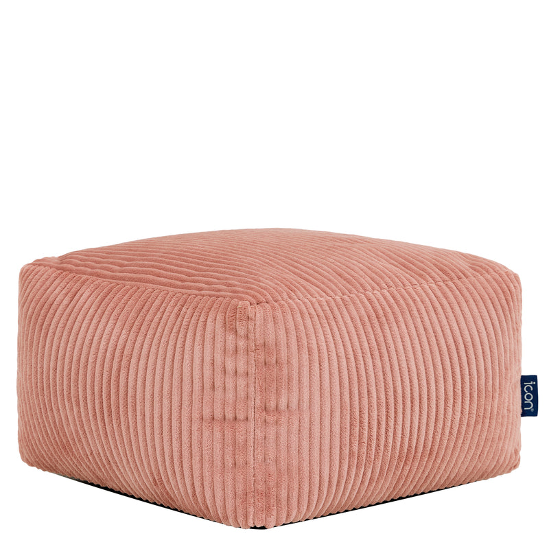 Mini Amara Cord quadratischer Fußhocker - Pink