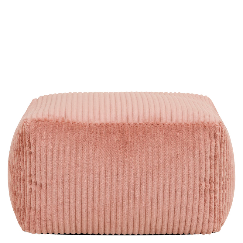Mini Amara Cord quadratischer Fußhocker - Pink