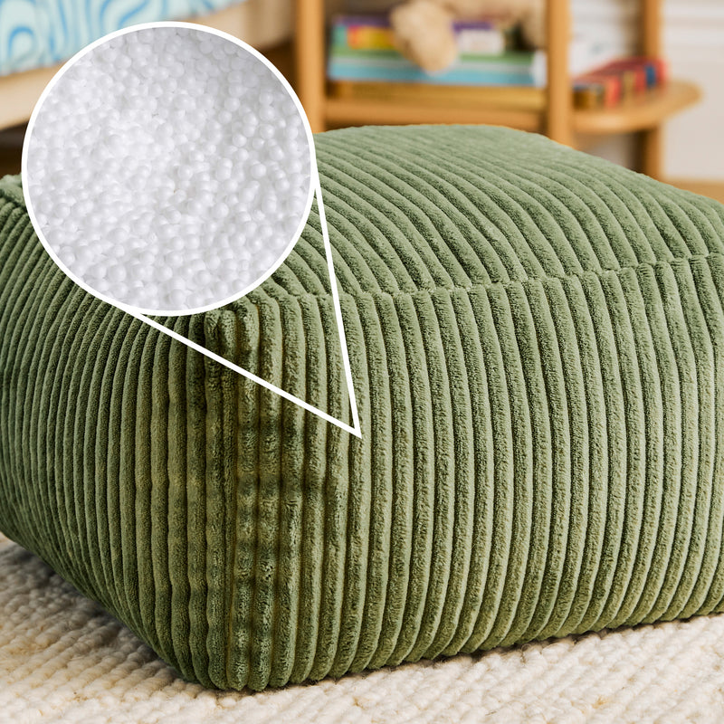Mini Amara Cord Square Fußhocker - Salbeigrün