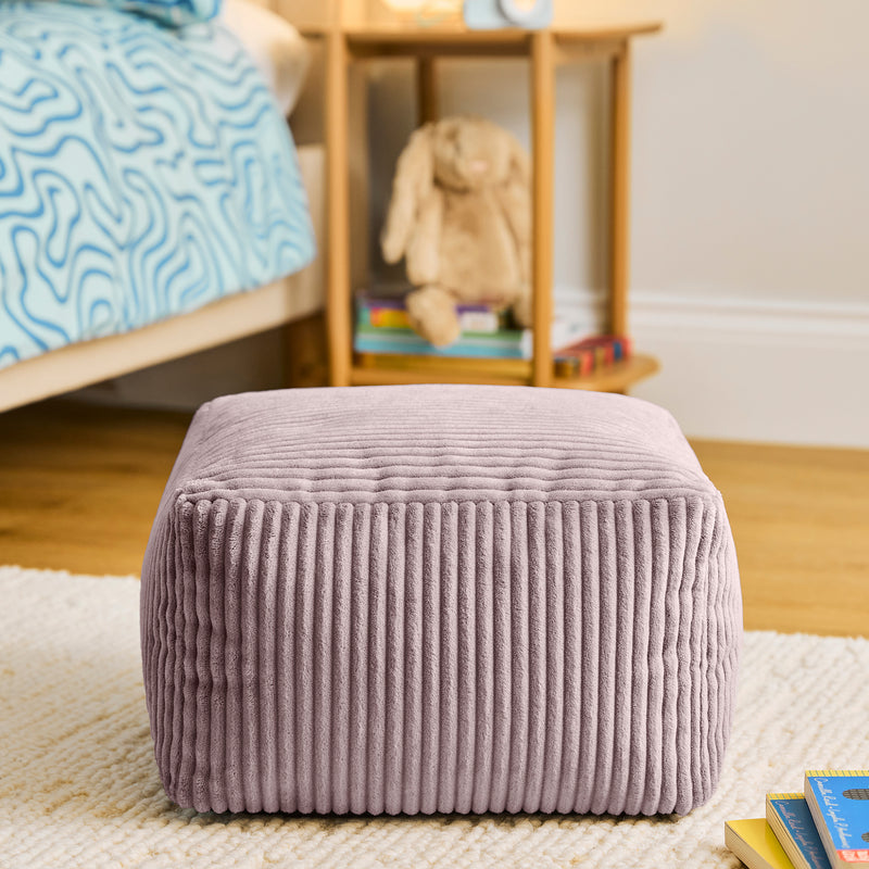 Mini Amara Cord quadratischer Hocker - Lavendel