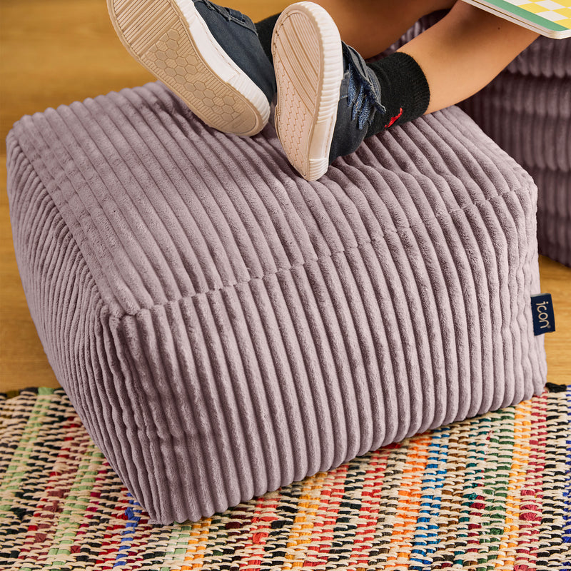 Mini Amara Cord quadratischer Hocker - Lavendel