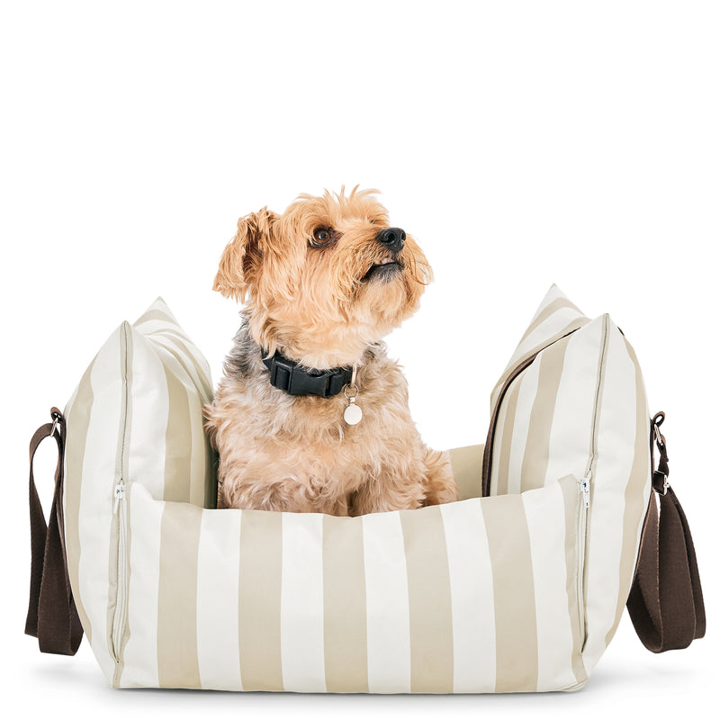 Pet Travel Bed - Small - Stripe Natural