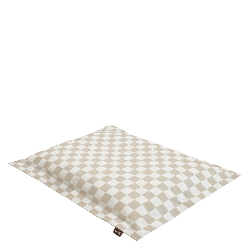 Pet Floor Cushion - Large - Checkerboard Stripe Natural