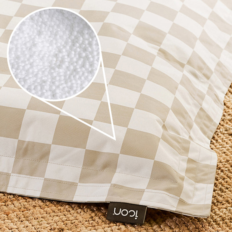 Pet Floor Cushion - Large - Checkerboard Stripe Natural