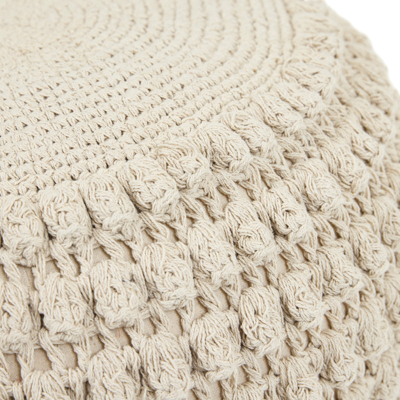 Riva Bobble Häkel-Sitzhocker – Natur