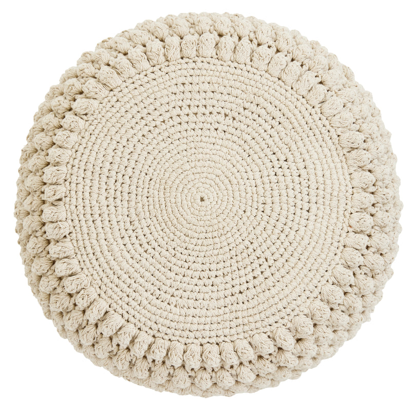 Riva Bobble Häkel-Sitzhocker – Natur