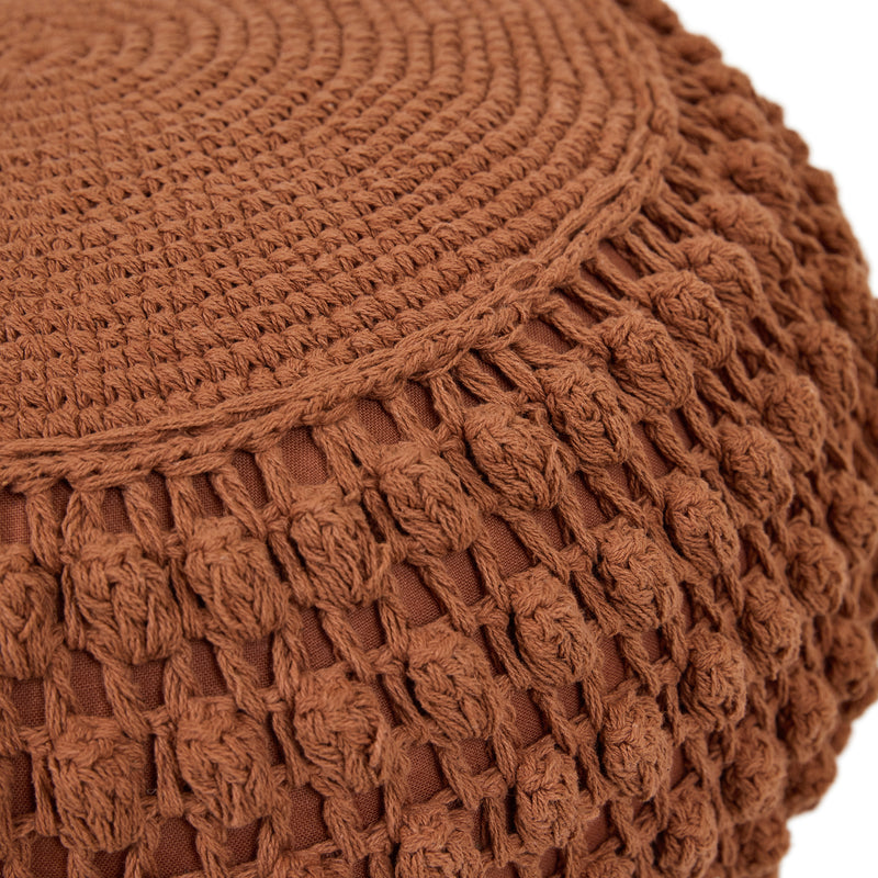 Riva Bobble Häkel-Sitzhocker – Terrakotta