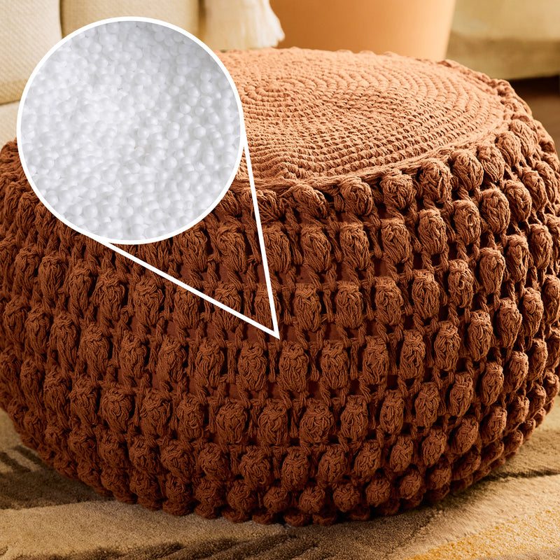 Riva Bobble Häkel-Sitzhocker – Terrakotta