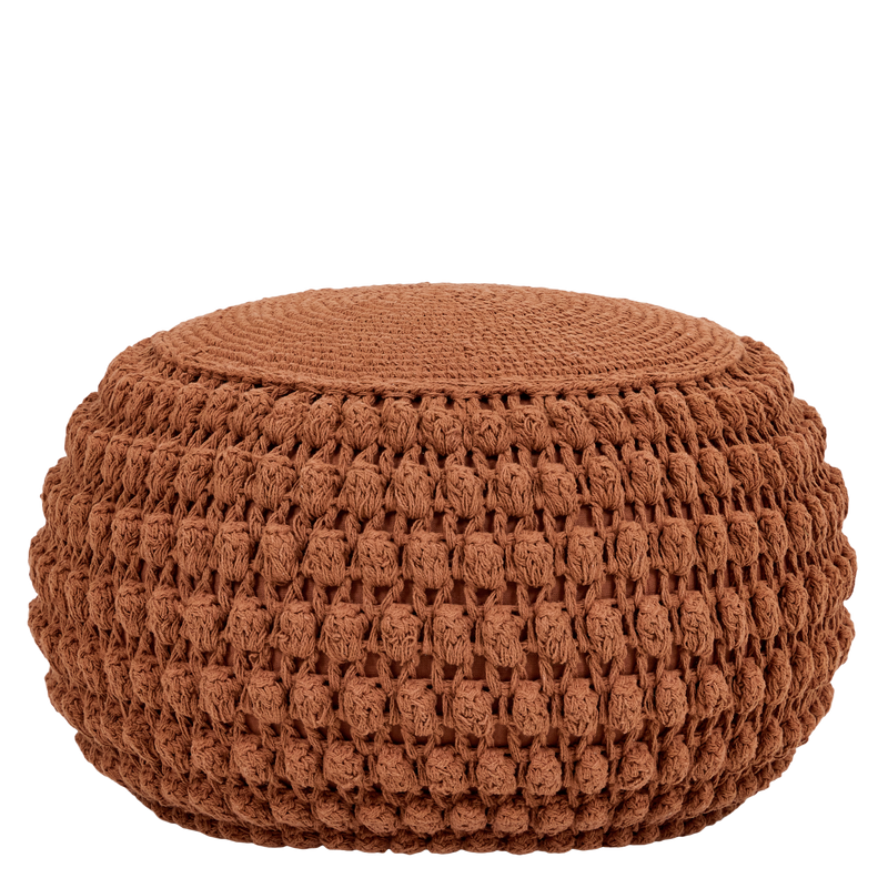 Riva Bobble Häkel-Sitzhocker – Terrakotta
