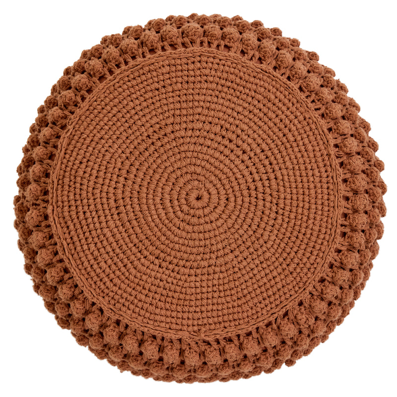 Riva Bobble Häkel-Sitzhocker – Terrakotta