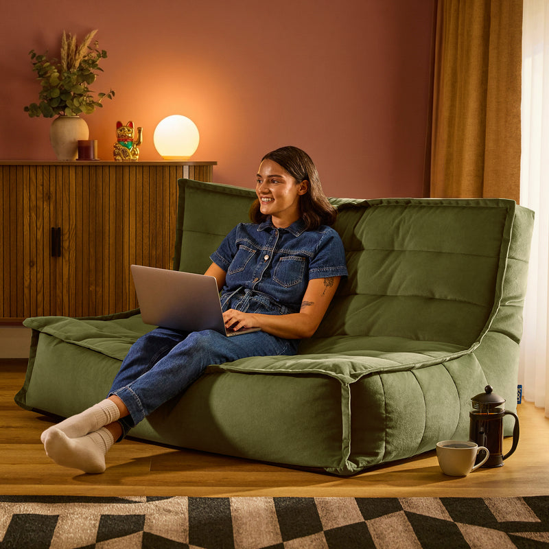 Kota Samt-Sofa – Olivgrün
