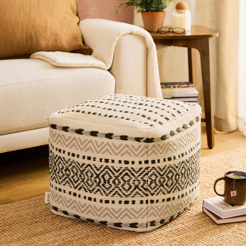Calli Aztec Quadratischer Fußhocker - Natur