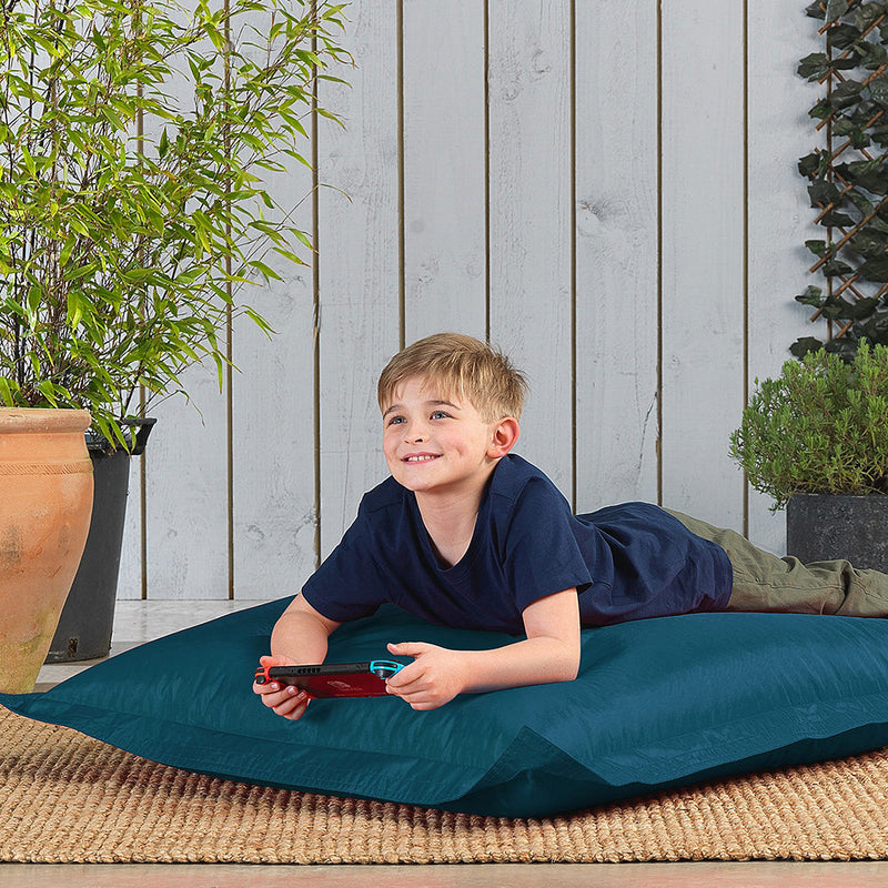 Sitzsack für Kinder, große Tasche, Indoor-Outdoor Bodenkissen – Blaugrün