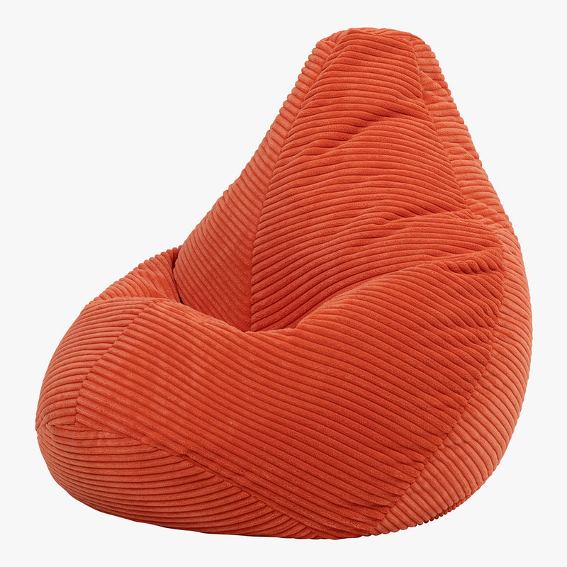 Sitzsack für Kinder Dalton Cord mit hoher Rückenlehne – Orange