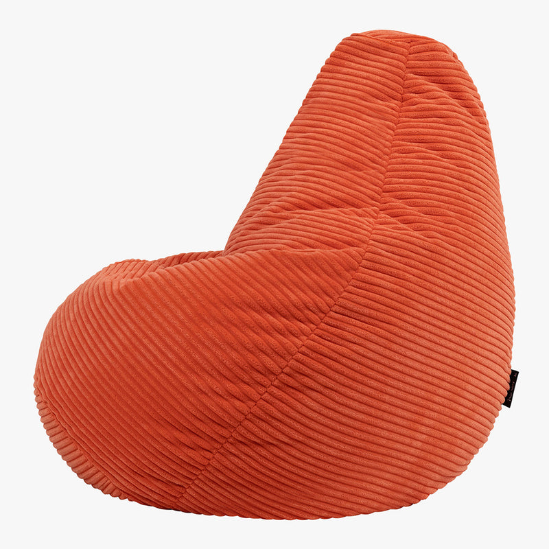 Sitzsack für Kinder Dalton Cord mit hoher Rückenlehne – Orange