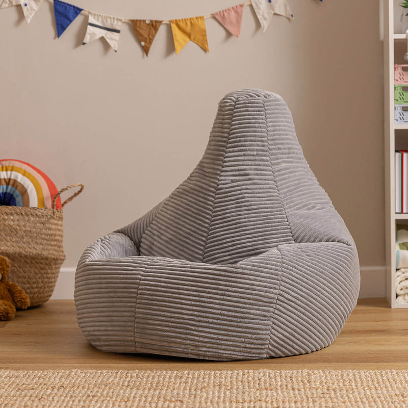 Dalton Sessel-Sitzsack für Kinder, Cord, Grau