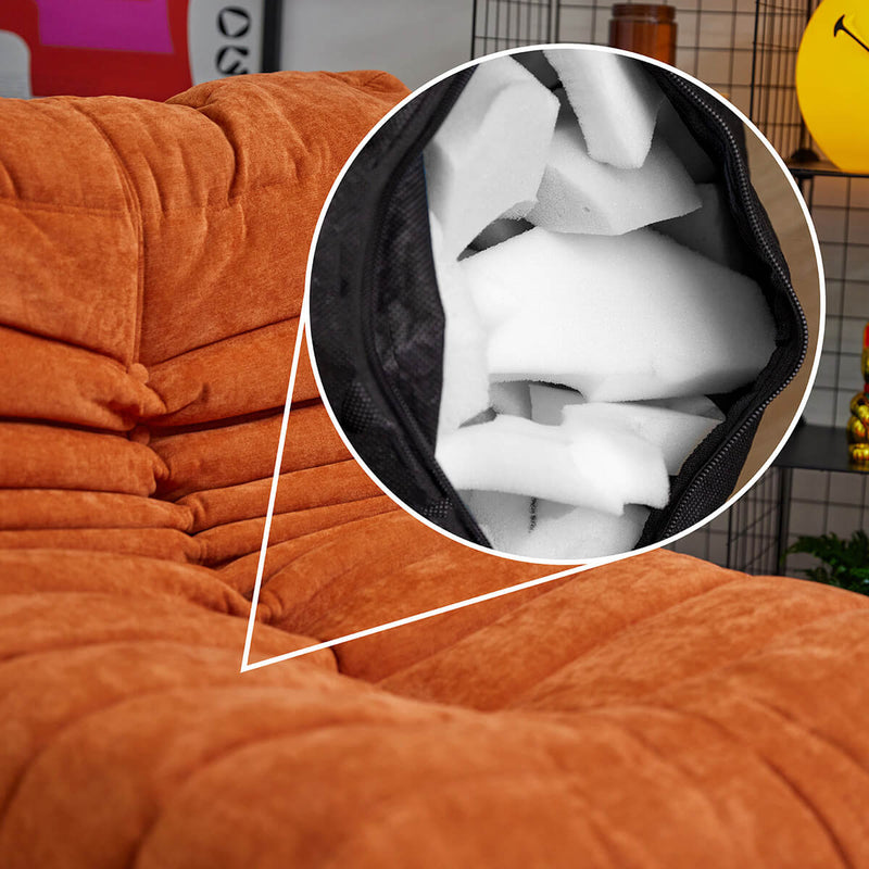  Enzo-Akzent-Sessel mit Chenille-Bezug und Schaumstofffüllung, orange