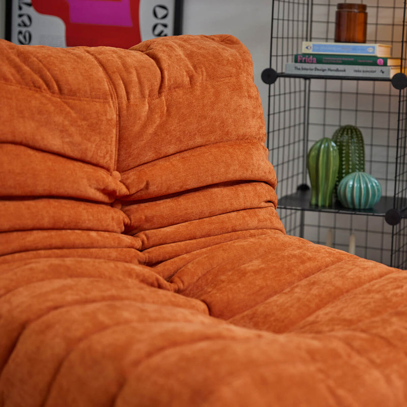  Enzo-Akzent-Sessel mit Chenille-Bezug und Schaumstofffüllung, orange