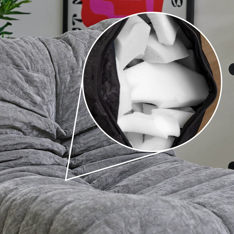 Enzo Chenille Akzentstuhl mit Schaumstofffüllung - Grau
