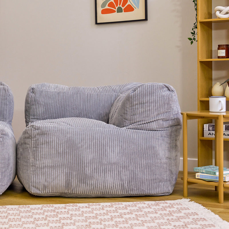 Zen Modulares Eckelement, Jumbo Cord, Grau
