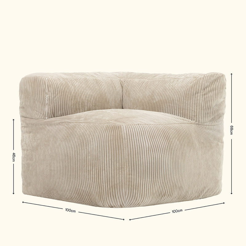 Zen Modulares Eckelement, Jumbo Cord, Natur
