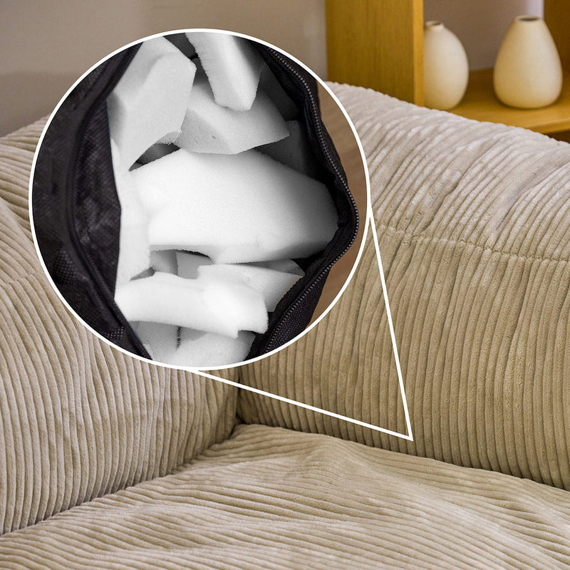 Zen Modulares Eckelement, Jumbo Cord, Natur