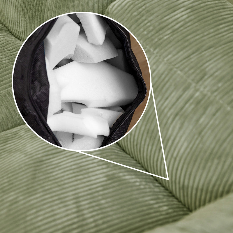 Zen Modulares Eckelement, Jumbo Cord, Salbeigrün 