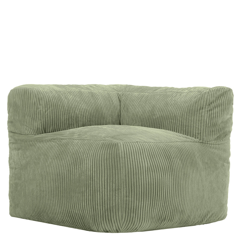Zen Modulares Eckelement, Jumbo Cord, Salbeigrün 