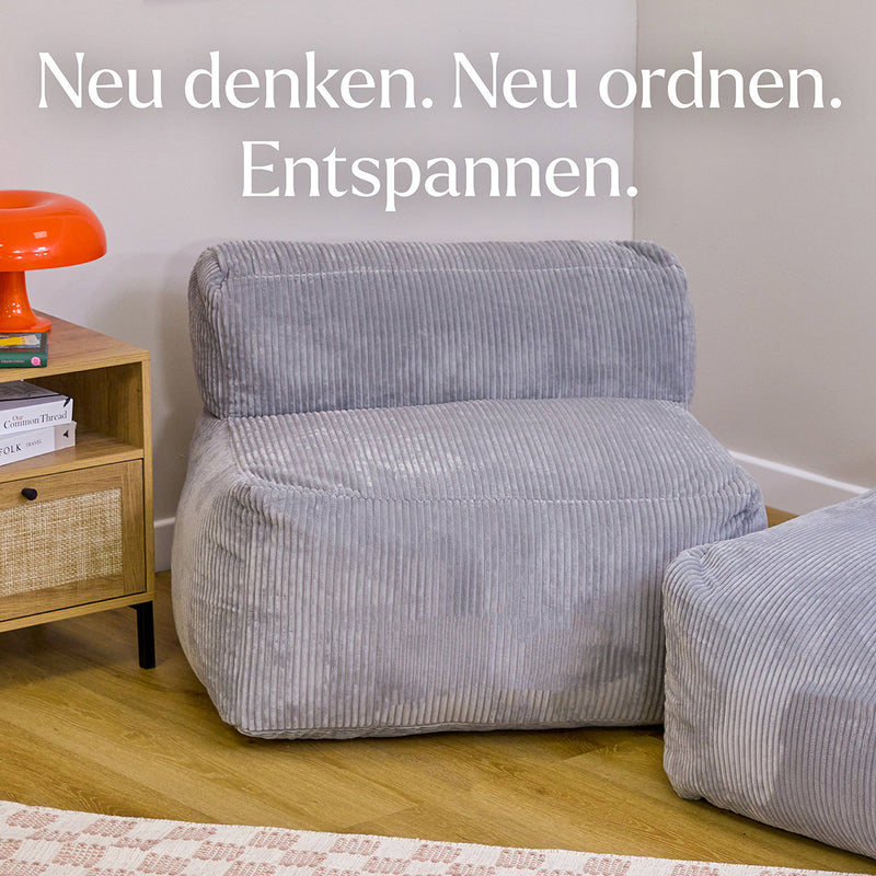 Zen Modularer Sessel, Jumbo Cord, Grau