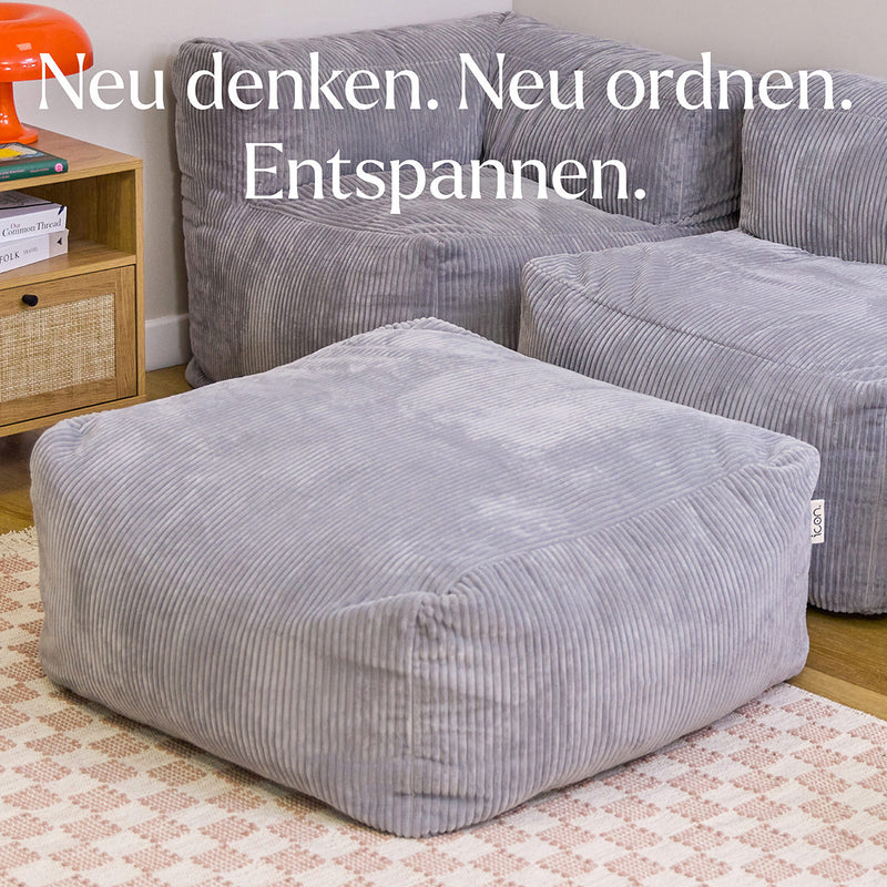 Zen Modularer Fußhocker, Jumbo Cord, Grau
