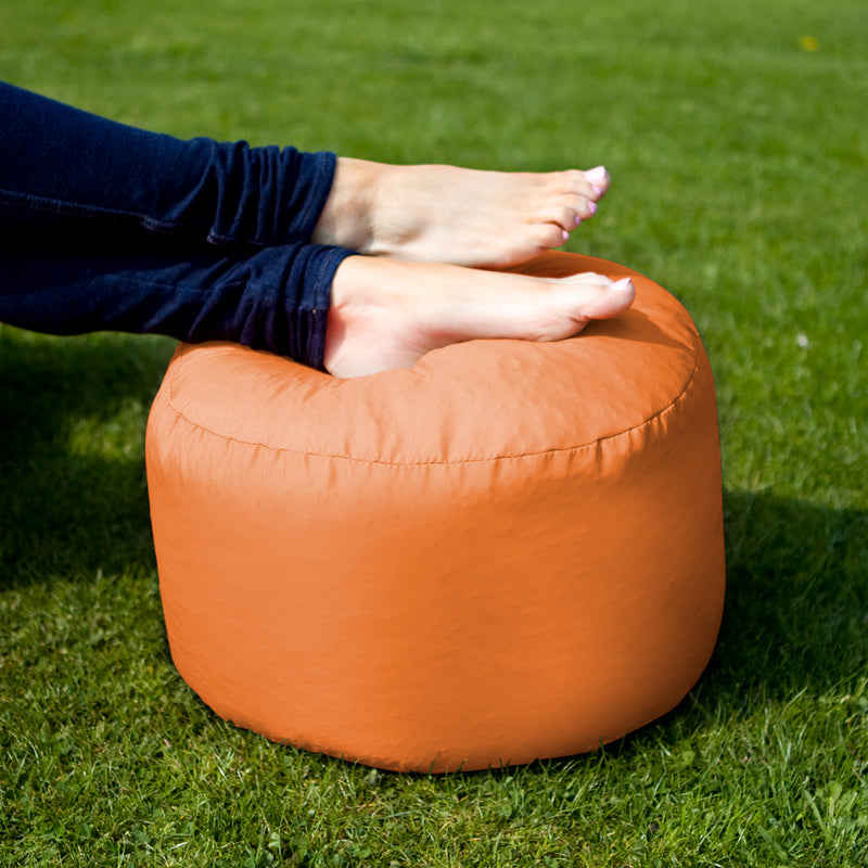 Sitzsack-Fußhocker drinnen und draußen – Orange