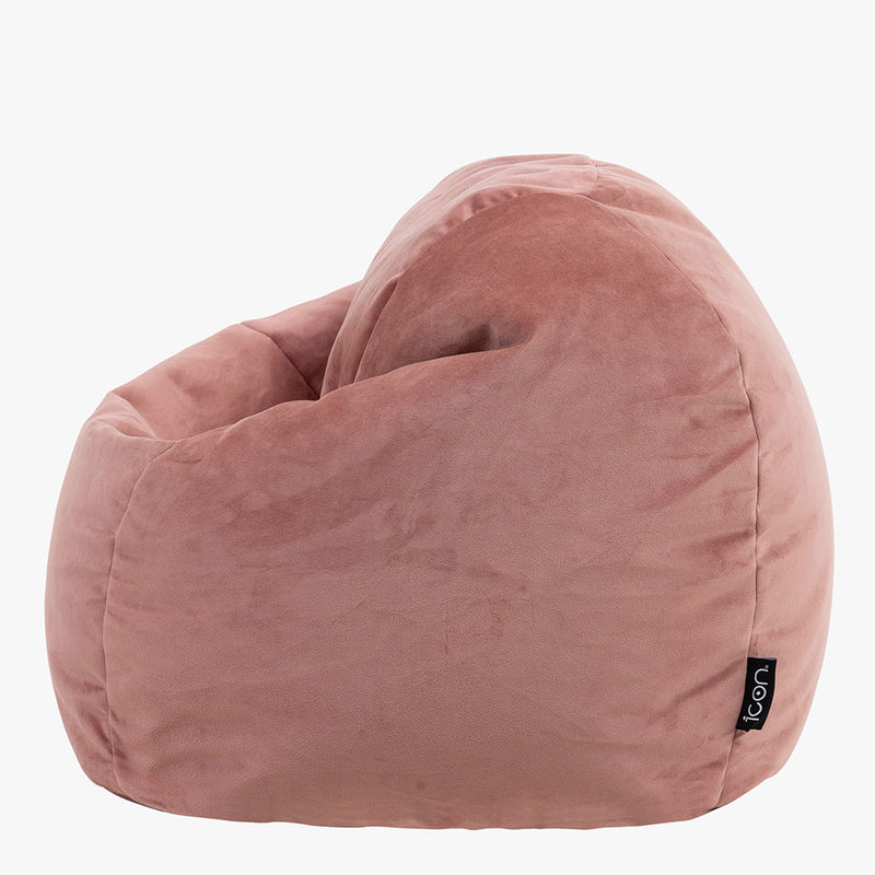 Kingston Samt-Sitzsack für Kinder, Rosa