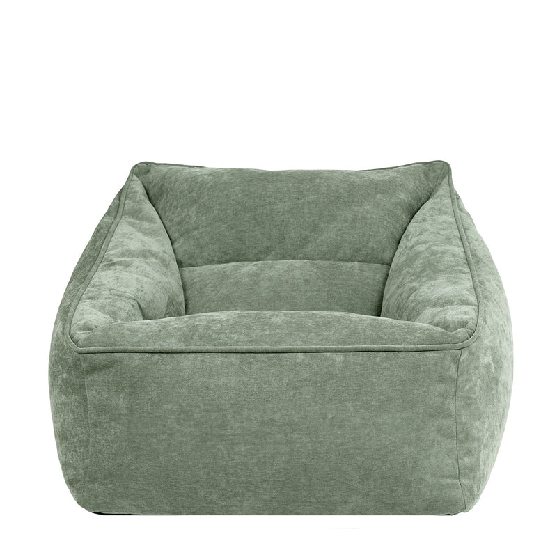 Natalia Sessel-Sitzsack mit Chenille-Bezug, salbeigrün