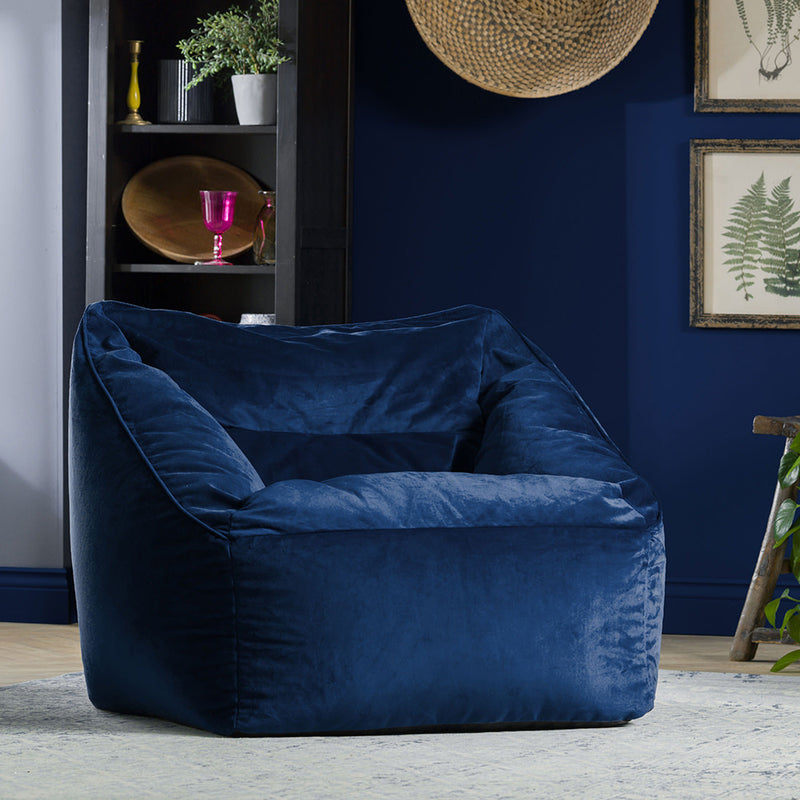 Natalia Samt-Sitzsack – Marineblau