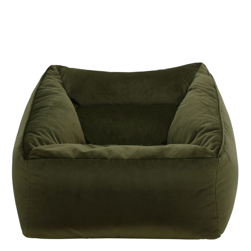 Natalia Sessel-Sitzsack mit Samtbezug, Olivgrün