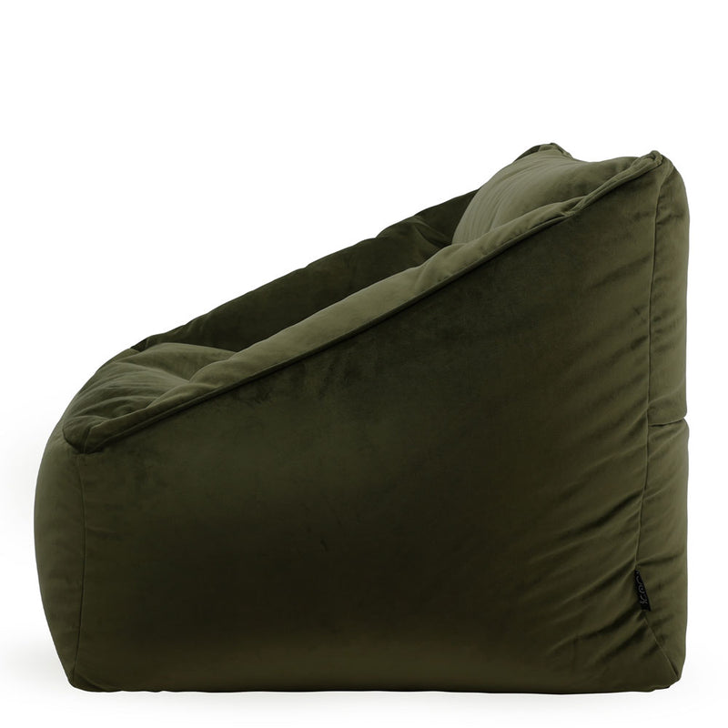 Natalia Sessel-Sitzsack mit Samtbezug, Olivgrün