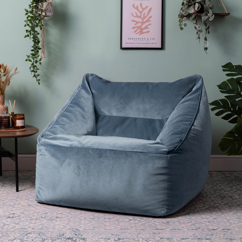 Natalia Sessel-Sitzsack mit Samtbezug, Hellblau