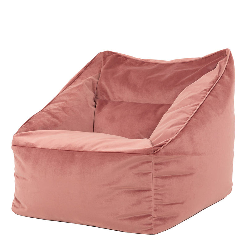 Natalia Sessel-Sitzsack mit Samtbezug, Dämmerungsrosa